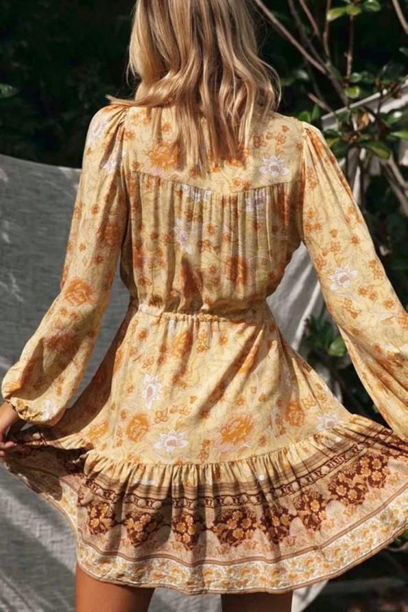 Rumena poletna kratka obleka/tunika Keily