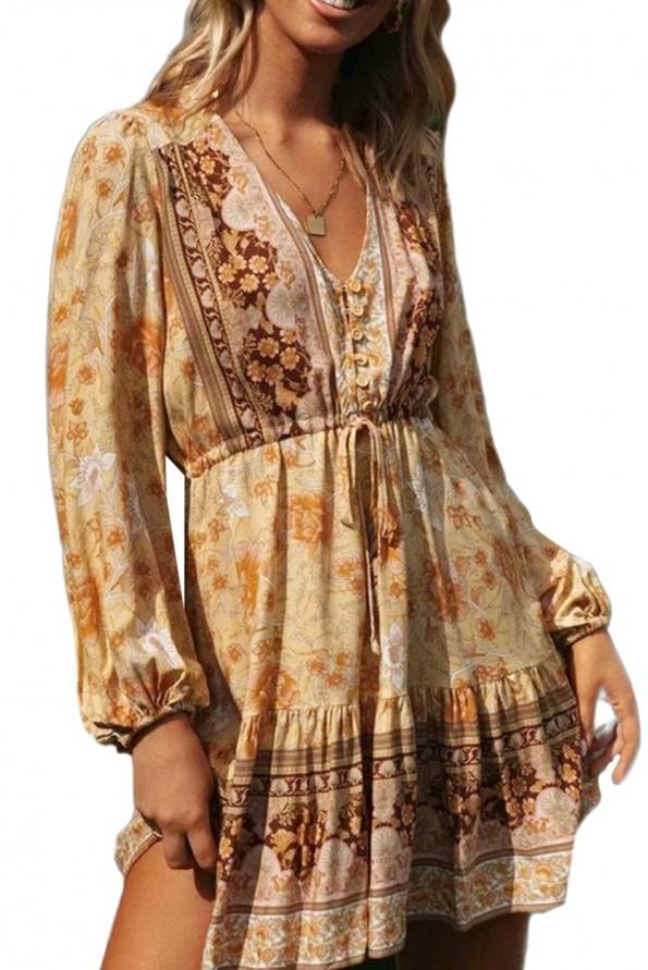 Rumena poletna kratka obleka/tunika Keily