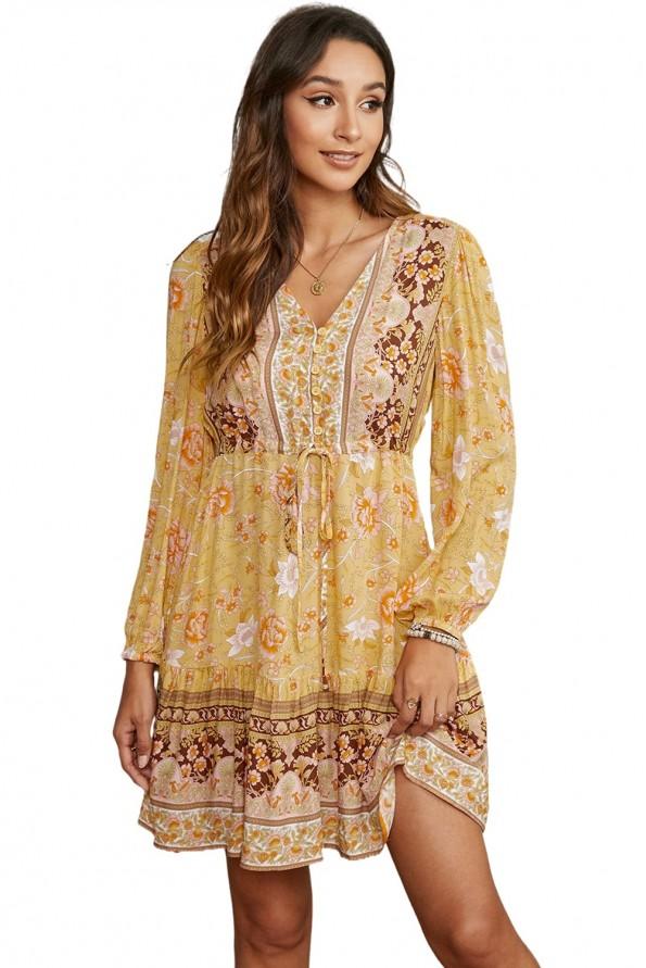 Rumena poletna kratka obleka/tunika Keily