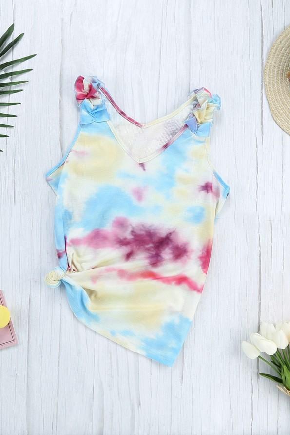 Rumena tie dye majica brez rokavov Avianna