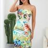 Rumena tropska bodycon obleka Maddison