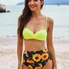 Rumeni push up bikini Shiloh z visokim pasom
