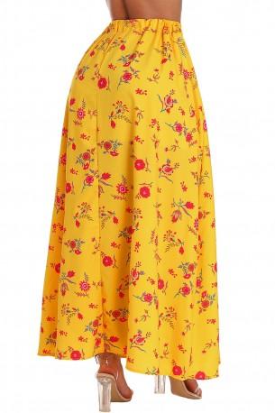 Rumeno cvetlično maksi krilo Frankie