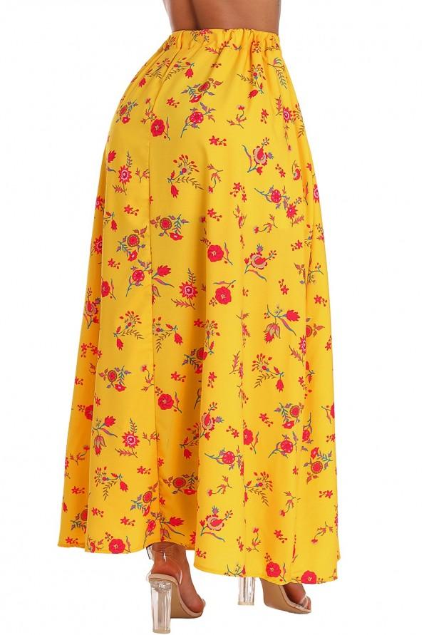 Rumeno cvetlično maksi krilo Frankie