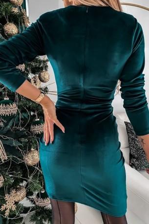 Seksi mini modra obleka z ozkim pasom Velina