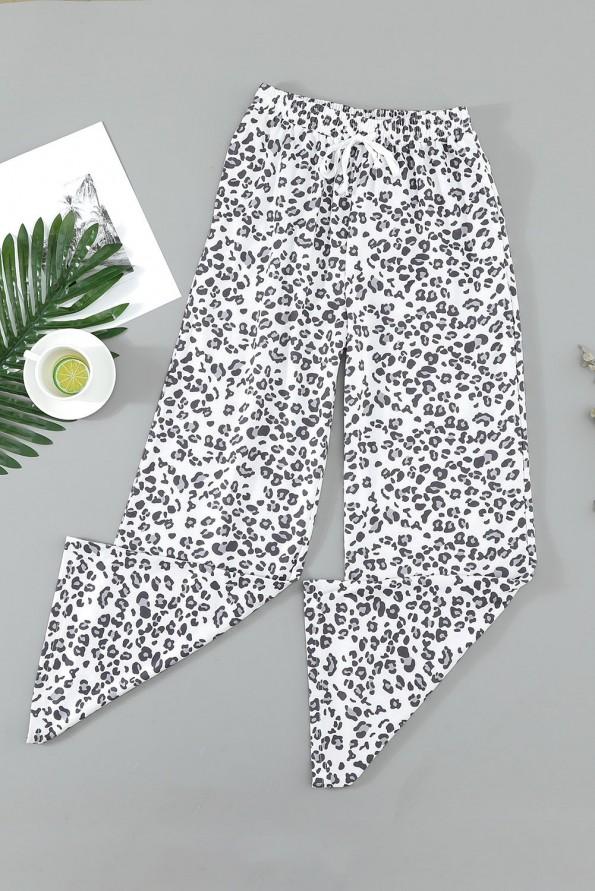 Široke hlače Genesis z leopardjim motivom