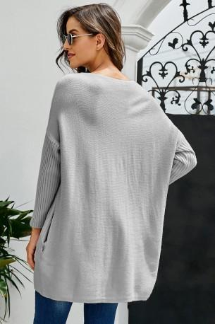 Siv prevelik pulover obleka Kenzie