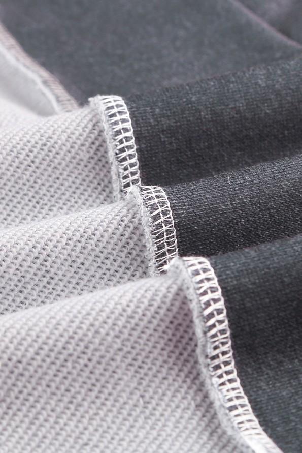 Siv prevelik pulover Valentina z okroglim ovratnikom