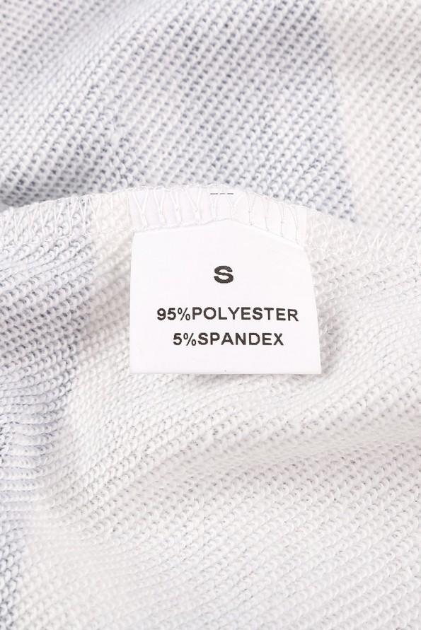 Siv prevelik pulover Valentina z okroglim ovratnikom