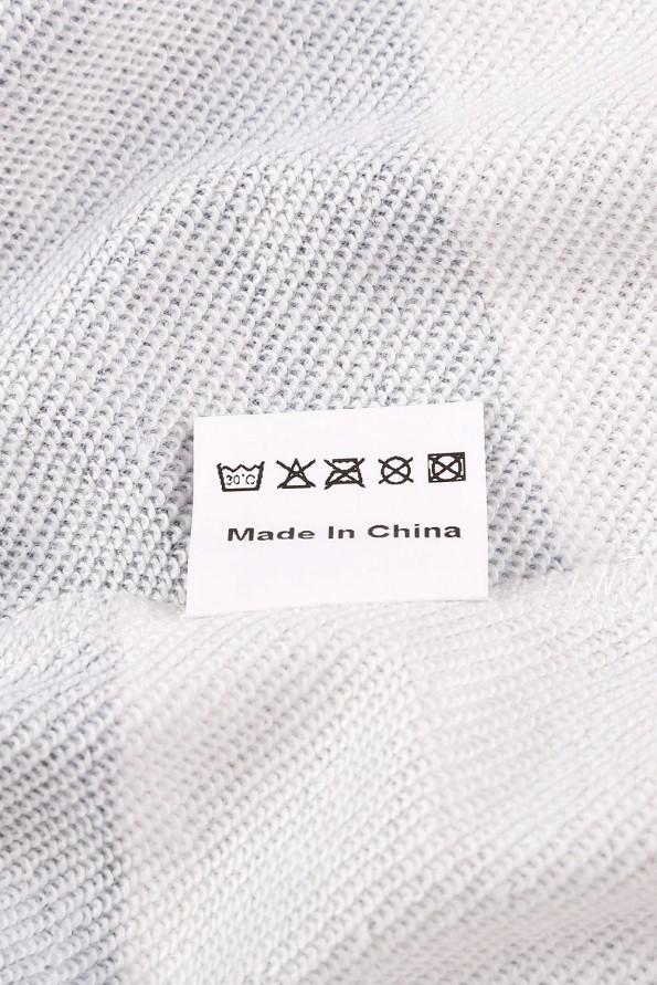 Siv prevelik pulover Valentina z okroglim ovratnikom