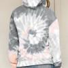 Siv tie dye pulover s kapuco Lily