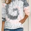 Siv tie dye pulover s kapuco Lily