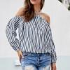 Siva črtasta bluza Holly z naramnicami