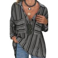 Siva črtasta bluza Luciana