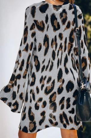 Siva jopica Brielle z leopardjim motivom