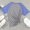 Siva kratka majica Lilah z raglan rokavi