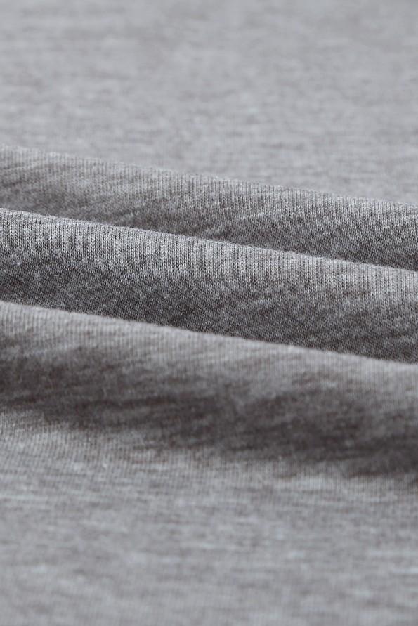 Siva kratka majica Lilah z raglan rokavi