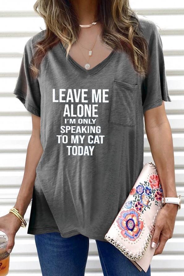 Siva kratka majica Vivienne z napisom