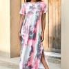 Siva tie dye maksi obleka Angela