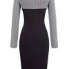 Siva vintage midi obleka z gumbi