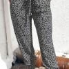 Sive jogger hlače Rowan z leopardjim motivom