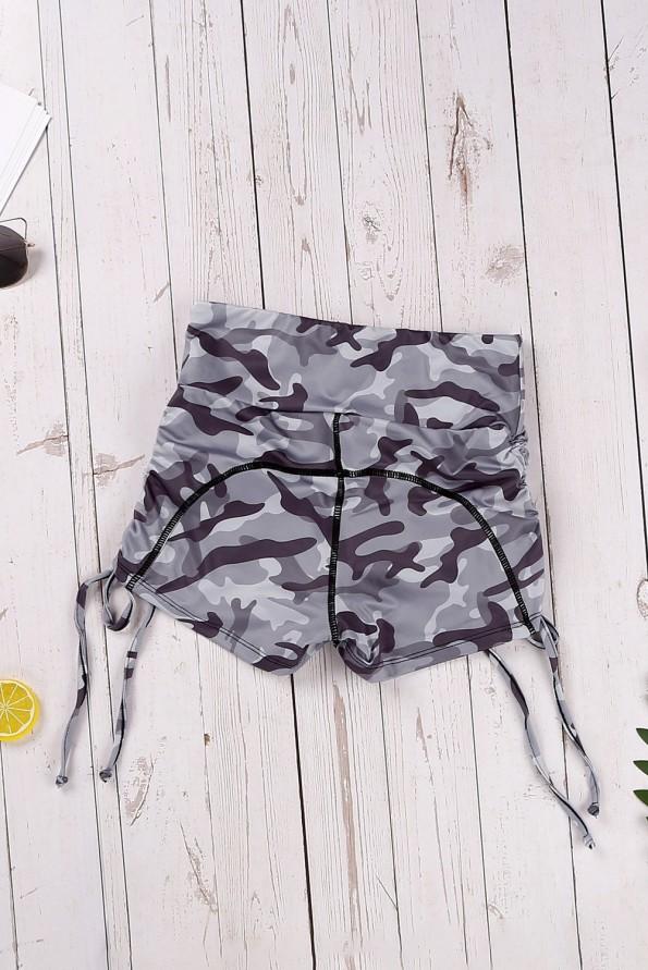 Sive kamuflažne kratke hlače Justice za fitness in jogo