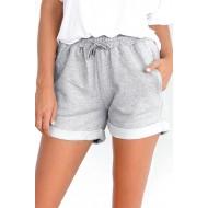 Sive kratke hlače z zavihanim robom Adalynn
