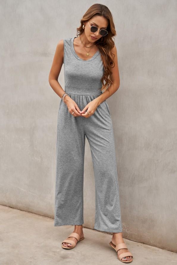 Sivi kombinezon brez rokavov Mere
