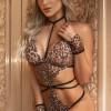 Spodnje perilo leopard z odprtim hrbtom Teana