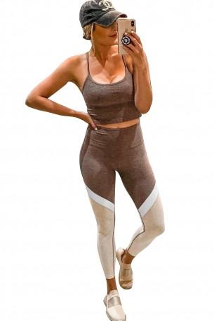 Športne belo rjave gamaše z visokim pasom Maja