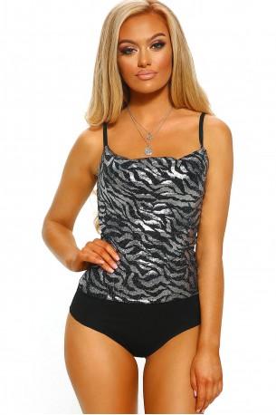 Srebrno bleščeč bodysuit Keira