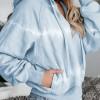 Svetlo moder tie dye bombažni pulover s kapuco Riley