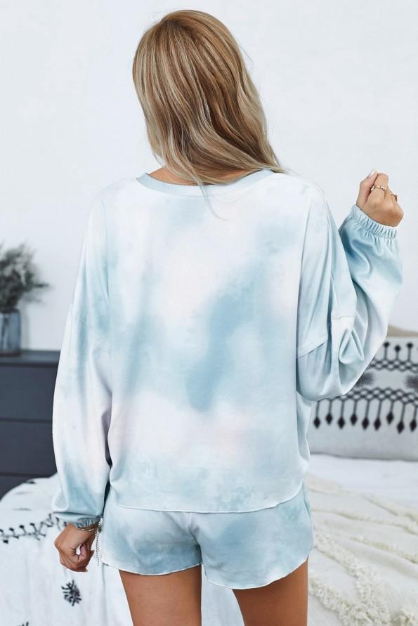 Svetlo moder tie dye pižama komplet