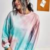 Svetlo moder tie dye pleten pulover Alexa