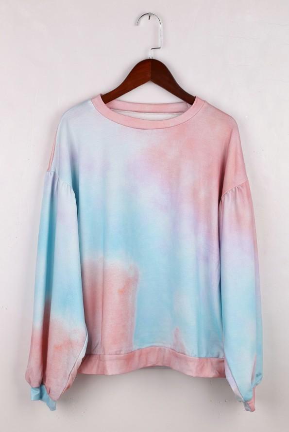 Svetlo moder tie dye pleten pulover Alexa