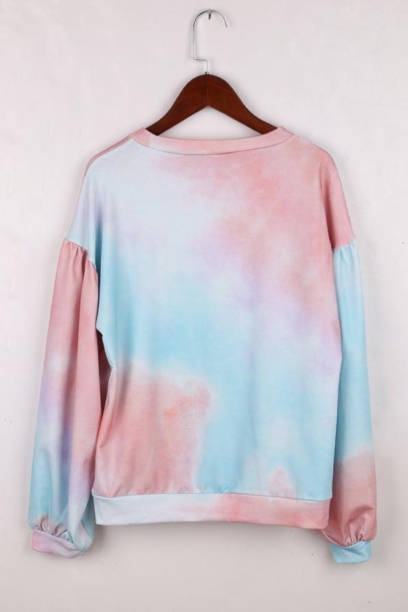 Svetlo moder tie dye pleten pulover Alexa
