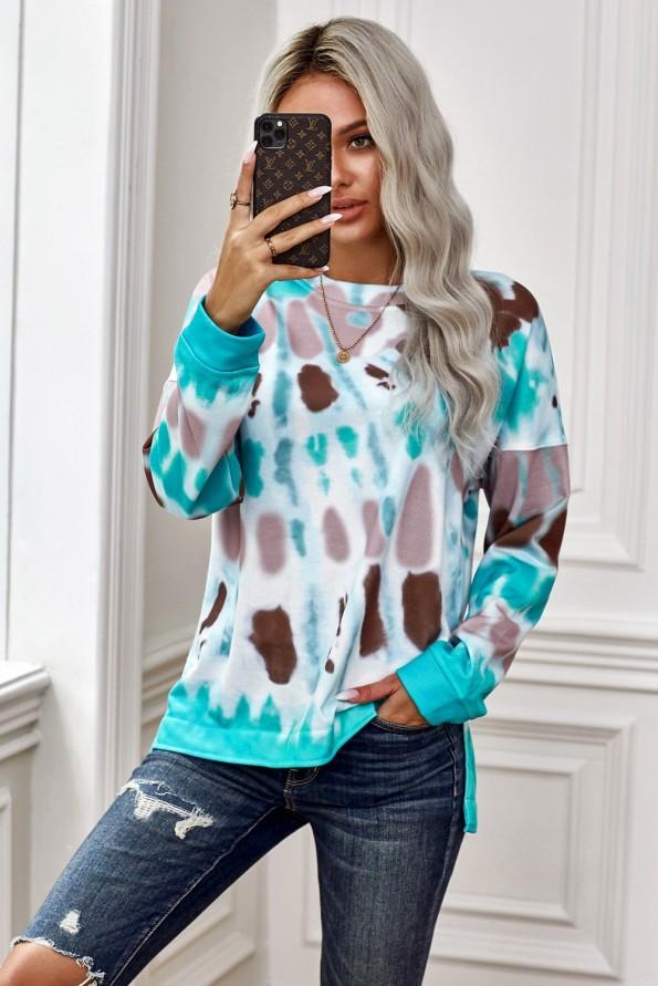 Svetlo moder tie dye pulover Gianna