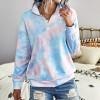 Svetlo moder tie dye pulover Valeria s kapuco