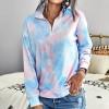 Svetlo moder tie dye pulover Valeria s kapuco