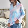 Svetlo moder tie dye pulover Valeria s kapuco