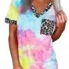 Svetlo modra hipnotična tie dye kratka majica Deborah
