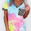 Svetlo modra hipnotična tie dye kratka majica Deborah