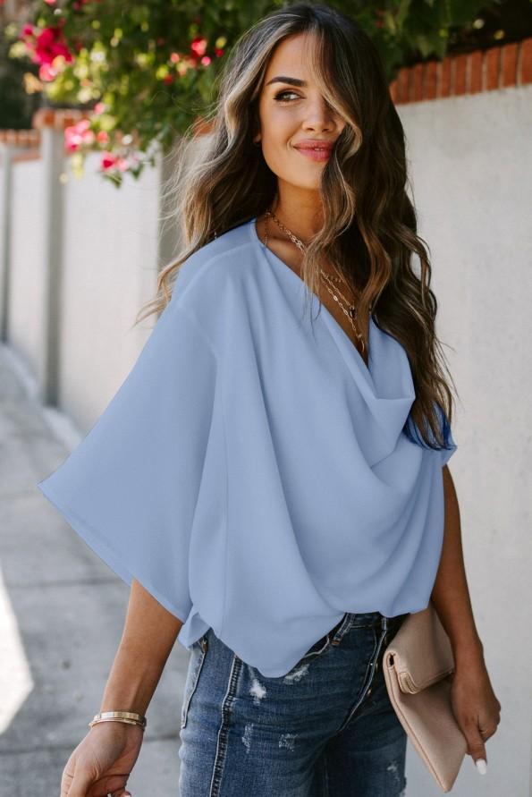 Svetlo modra ohlapna bluza Brielle
