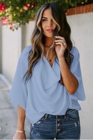 Svetlo modra ohlapna bluza Brielle