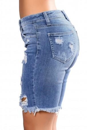 Svetlo modre bombažne denim kratke hlače Paulina