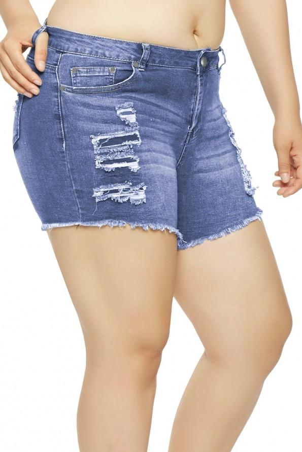 Svetlo modre bombažne denim kratke hlače Zaniyah
