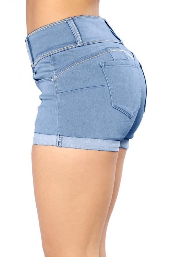 Svetlo modre elestične denim kratke hlače Braylee