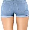 Svetlo modre elestične denim kratke hlače Braylee