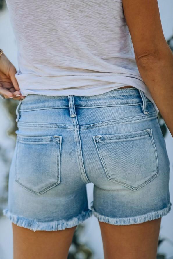 Svetlo modre bombažne kratke jeans hlače Eleanor