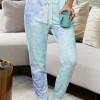 Svetlo modre tie dye jogger hlače Catherine z vrvico